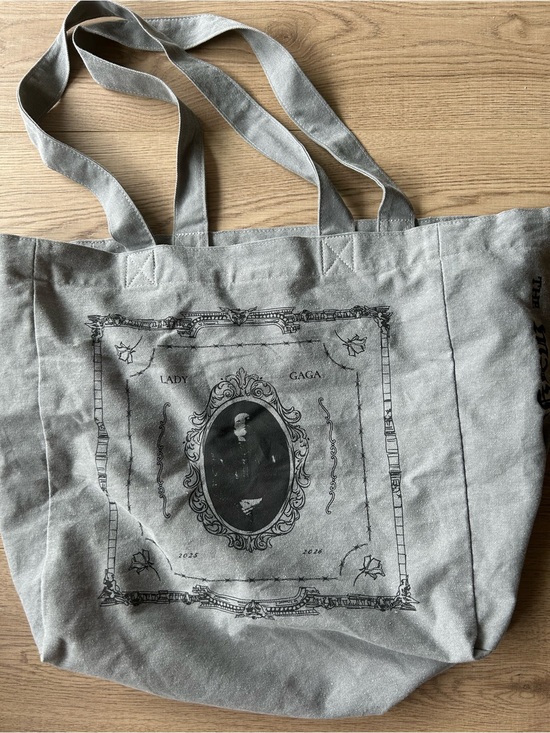 Handbags - Gray Canvas Tote Bag - Lady Gaga Mayhem World Tour